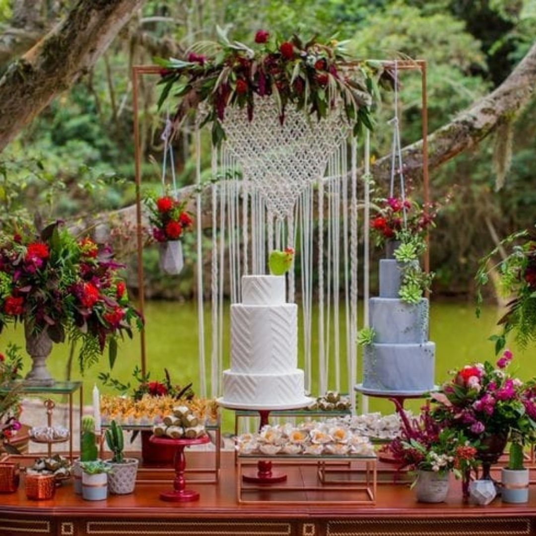 mesa do bolo casamento